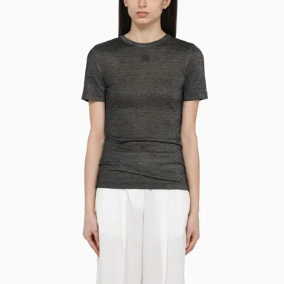 Loewe Charcoal Knot T-shirt In Silk Blend In Blue