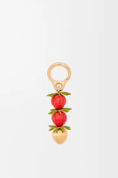 Loewe Strawberry Bag Charm In Acetate And Brass In Multi