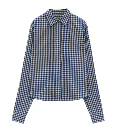 Loewe Check Anagram Shirt In Blue