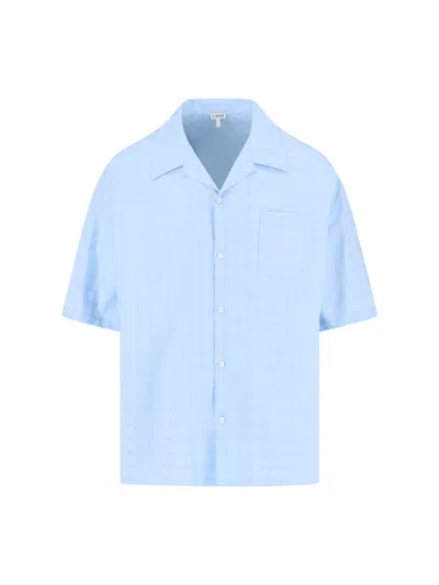 Loewe Check Logo Shirt In Blue