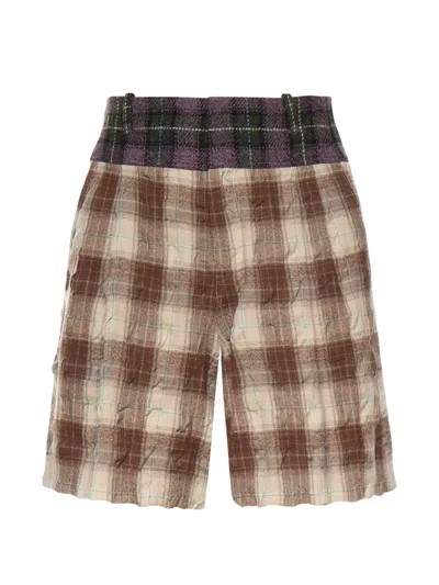 Loewe Shorts In Wool And Cotton In Brown