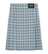 Loewe Check Pleated Midi Skirt In Blue