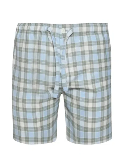 Loewe Check-print Shorts In Blue