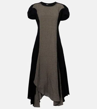 Loewe Checked Asymmetric Midi Dress In Multicoloured