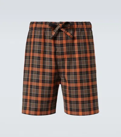 Loewe Checked Bermuda Shorts In Orange