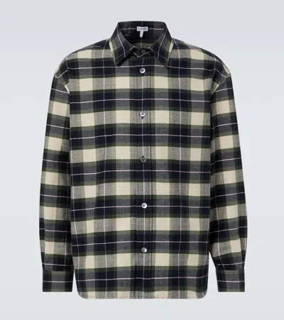 Loewe Checked Cotton Flannel Shirt In Multi