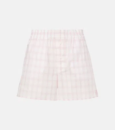 Loewe Checked Cotton Short In White/pink