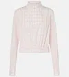 Loewe Checked Cotton Top In White/pink