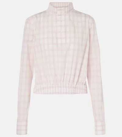 Loewe Checked Cotton Top In White/pink