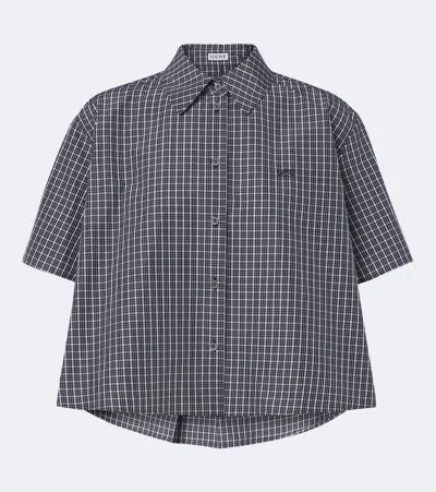 Loewe Checked Cotton-blend Shirt In Black