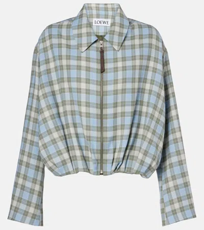 Loewe Checked Draped Jacket In Multi