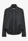 Loewe Checked Drawstring Jacket In Black