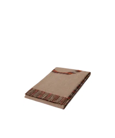 Loewe Checked Fringed Blanket (180cm X 140cm) In Brown