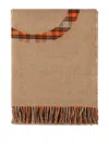 Loewe Checked Fringed Blanket (180cm X 140cm) In Brown