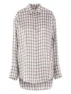 Loewe Checked Silk Shirt In 白色