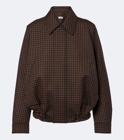 LOEWE CHECKED WOOL BLOUSON JACKET