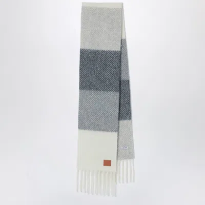 LOEWE LOEWE CHECKERED WOOL AND ALPACA BLEND SCARF