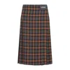 Loewe Vibrant Plaid Midi Skirt In Premium Polyester-wool Blend In Multi
