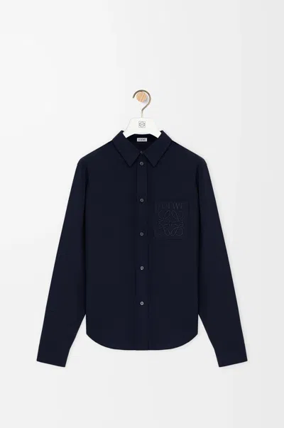 Loewe Lightweight Poplin Shirt In Black