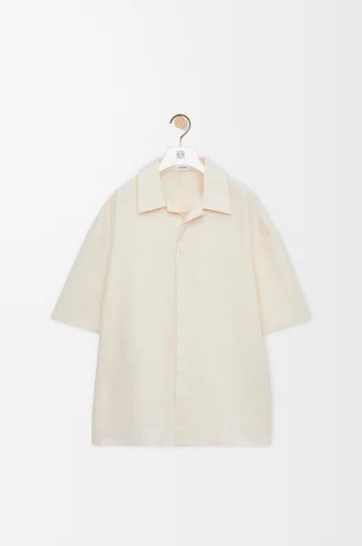 Loewe Short Sleeve Shirt In Cotton In Neutral