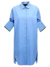 Loewe Shirt Dress With Folded Cuffs And Side Slits In Light Blue