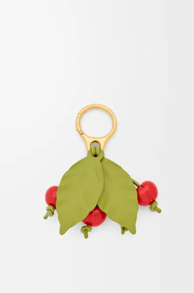 Loewe Cherry Charm In Classic Leather Skin For Woman In Orange