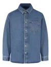 Loewe Chest-pocket Overshirt In Blue