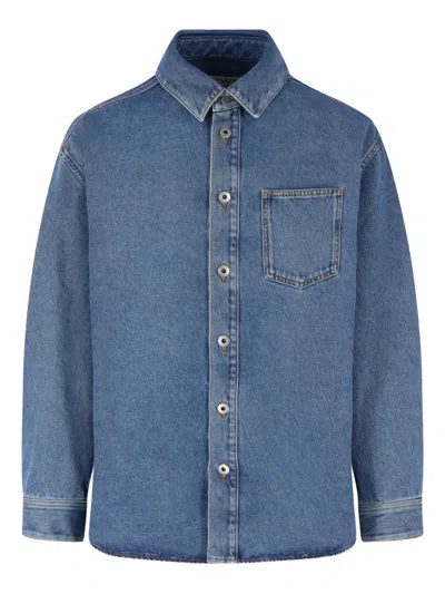 Loewe Chest-pocket Overshirt In Blue
