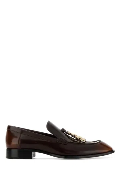 Loewe Chocolate Leather Edge Loafers In Brown