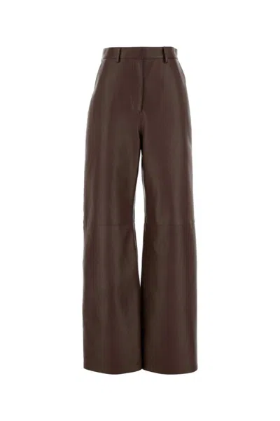 LOEWE CHOCOLATE NAPPA LEATHER PANT