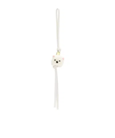 Loewe Chow Chow Pendant Key Chain In White