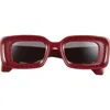 Loewe Chunky Anagram 46mm Rectangular Sunglasses In Brown