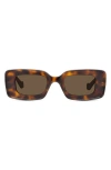Loewe Chunky Anagram 46mm Rectangular Sunglasses In Brown