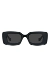 Loewe Chunky Anagram 46mm Rectangular Sunglasses In Black