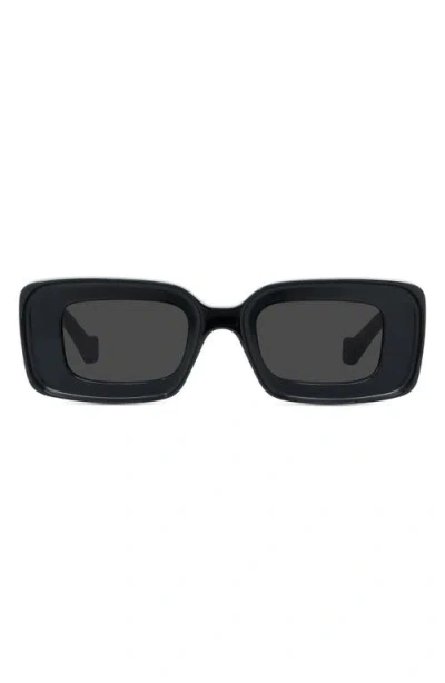 Loewe Chunky Anagram 46mm Rectangular Sunglasses In Black