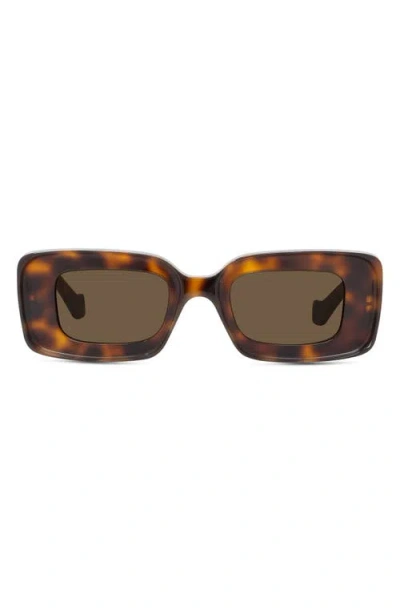 Loewe Chunky Anagram 46mm Rectangular Sunglasses In Brown