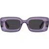 Loewe Chunky Anagram 46mm Rectangular Sunglasses In Burgundy