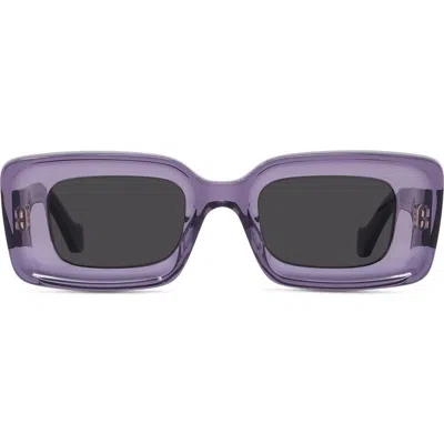Loewe Chunky Anagram 46mm Rectangular Sunglasses In Burgundy