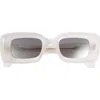 Loewe Chunky Anagram 46mm Rectangular Sunglasses In White