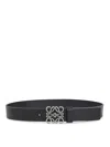 Loewe Chunky Anagram 4cm Adjustable Calf Skin Belt Loop In Black