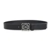 Loewe Chunky Anagram 4cm Adjustable Calf Skin Belt Loop In Black