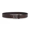 Loewe Chunky Anagram Adjustable Calf Skin Belt In Brown