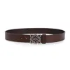 Loewe Chunky Anagram Adjustable Calf Skin Belt In Brown