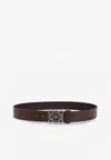 Loewe Chunky Anagram Adjustable Calf Skin Belt In Brown