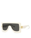 Loewe Chunky Anagram Mask Sunglasses, 51mm In White/gray Solid