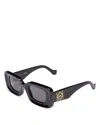 Loewe Womens Black G736270x18 Rectangular Logo-embellished Acetate Sunglasses In Black/gray Solid