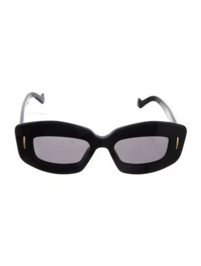 Pre-owned Loewe Chunky Anagram Square Sunglasses In Black
