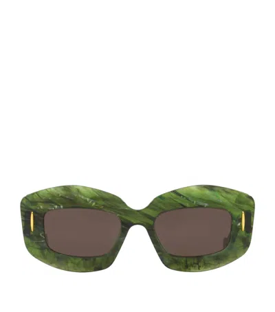 Loewe Chunky Anagram Sunglasses In Green