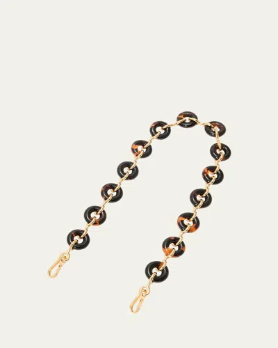 Loewe Chunky Donut Chain Bag Strap In Acetate And Brass In Black/honey