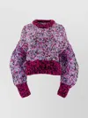 Loewe Chunky Knit Crew Neck Long Sleeve Sweater In Multi